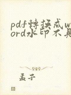 pdf转换成word水印不见了