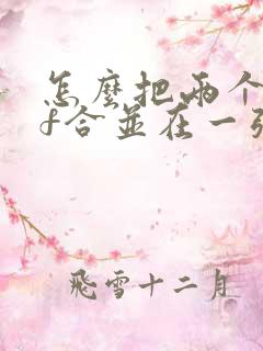 怎么把两个pdf合并在一张纸上