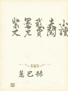 紫墨武夫小说全文免费阅读