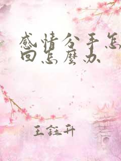 感情分手怎么挽回怎么办