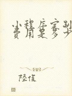 小程序定制开发费用是多少