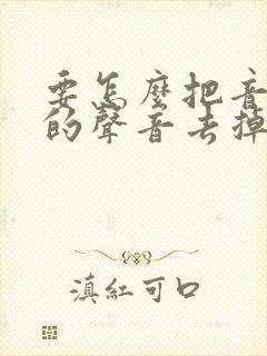 要怎么把音频里的声音去掉