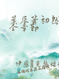 叶辰萧初然最新全章节
