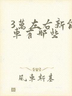 3万左右新能源车有哪些