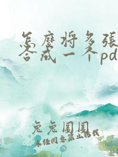 怎么将多张照片合成一个pdf