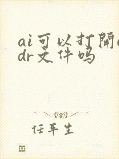ai可以打开cdr文件吗