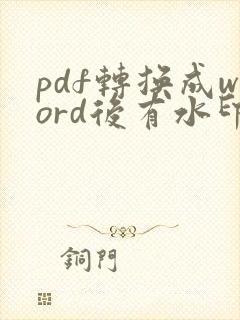 pdf转换成word后有水印怎么去掉