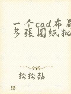 一个cad布局多张图纸批量转pdf