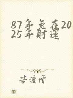 87年兔在2025年财运