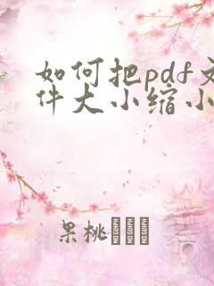如何把pdf文件大小缩小