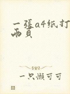 一张a4纸打印两页