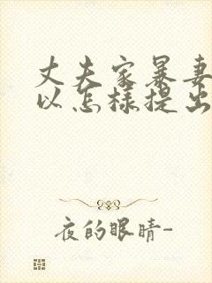 丈夫家暴妻子可以怎样提出离婚