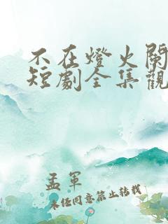 不在灯火阑珊处短剧全集观看