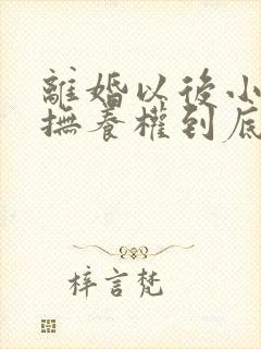 离婚以后小孩的抚养权到底归谁