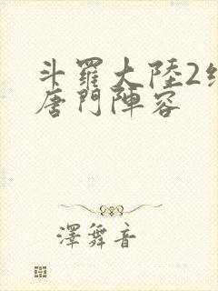 斗罗大陆2绝世唐门阵容