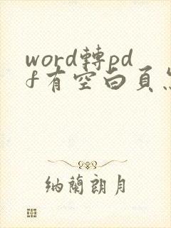 word转pdf有空白页怎么回事