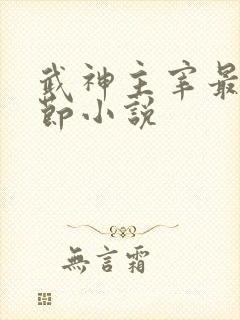 武神主宰最新章节小说