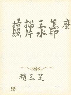扫描王怎么去除照片水印