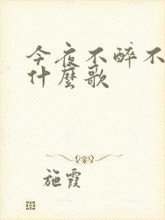今夜不醉不还是什么歌