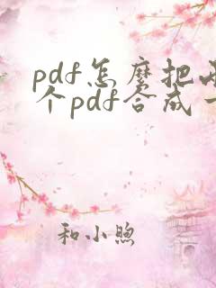 pdf怎么把两个pdf合成一页