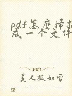 pdf怎么扫描成一个文件