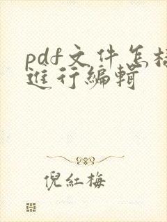 pdf文件怎样进行编辑