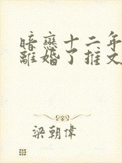 暗恋十二年的他离婚了推文