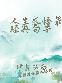 人生感悟最深的经典句子