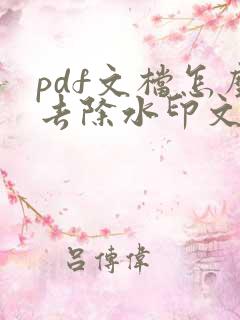 pdf文档怎么去除水印文字