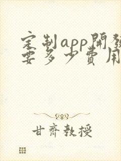 定制app开发要多少费用