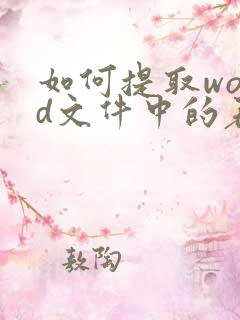 如何提取word文件中的表格