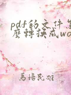 pdf的文件怎么转换成word