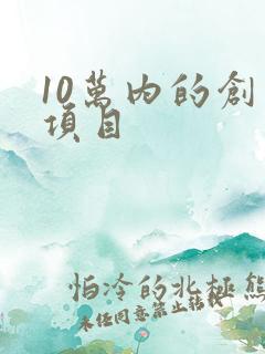 10万内的创业项目