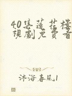 40集莲花楼电视剧免费看全集