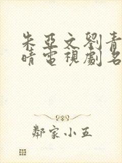 朱亚文刘青慕晚晴电视剧名字