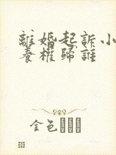 离婚起诉小孩抚养权归谁