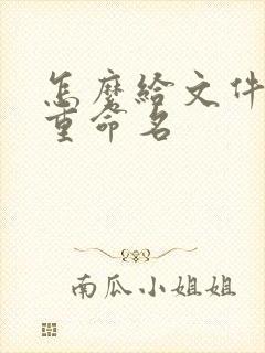 怎么给文件批量重命名