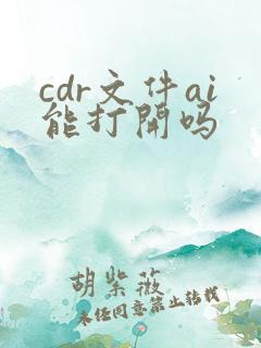 cdr文件ai能打开吗