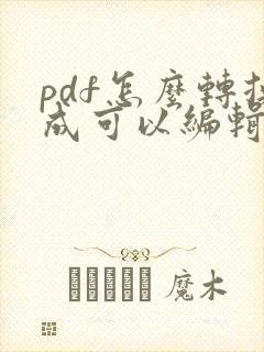 pdf怎么转换成可以编辑的word文档
