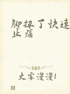 脚扭了快速消肿止痛
