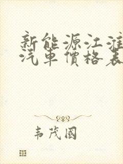 新能源江淮电动汽车价格表