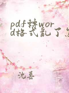 pdf转word格式乱了怎么调
