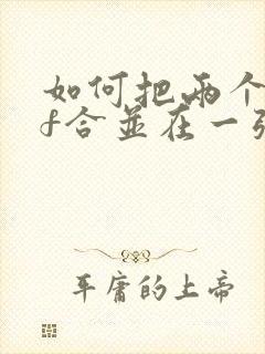 如何把两个pdf合并在一张纸上