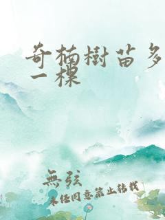 奇楠树苗多少钱一棵