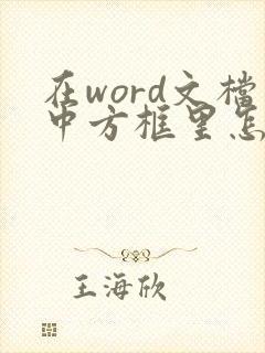 在word文档中方框里怎么打勾