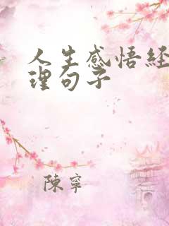 人生感悟经典哲理句子