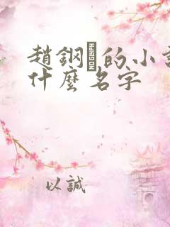 赵钢镚的小说叫什么名字