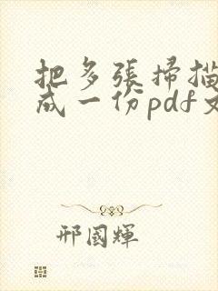 把多张扫描件做成一份pdf文件