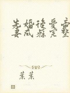 先婚后爱帝少宠妻成瘾完整版