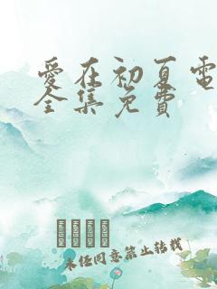 爱在初夏电视剧全集免费